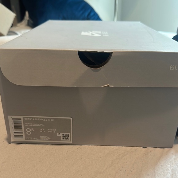 Nike Air Force 1 High Top Sneakers - Gray and Navy - Picture 6 of 6